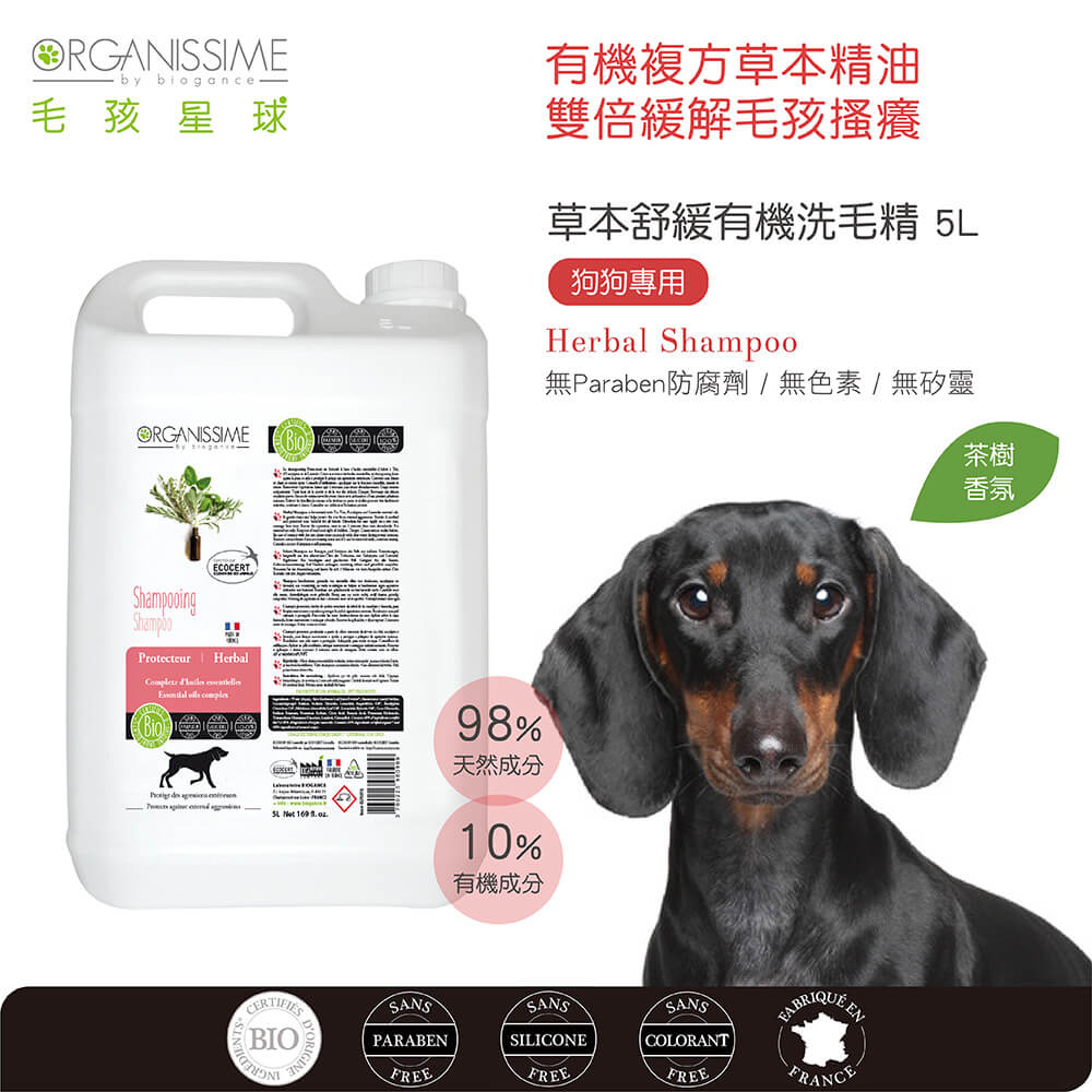 狗狗寵物洗毛精推薦：唯有機【Organissime毛孩星球】草本舒緩有機洗毛精(狗狗專用)