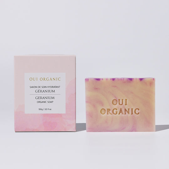敏感肌沐浴手工皂推薦：Oui Organic唯有機 舒敏保濕植萃手工皂-玫瑰天竺葵