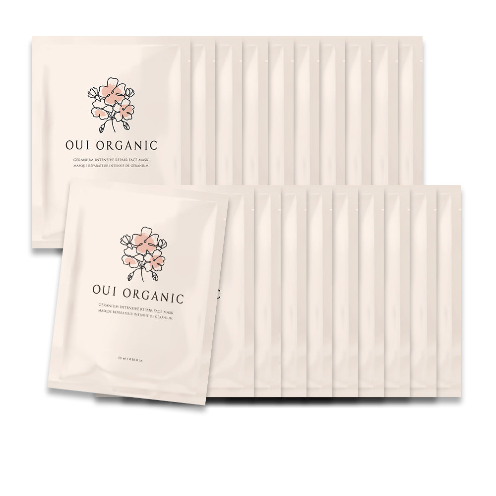 敏感肌醫美術後修護面膜推薦：Oui Organic唯有機 天竺葵全效修護面膜 多入組